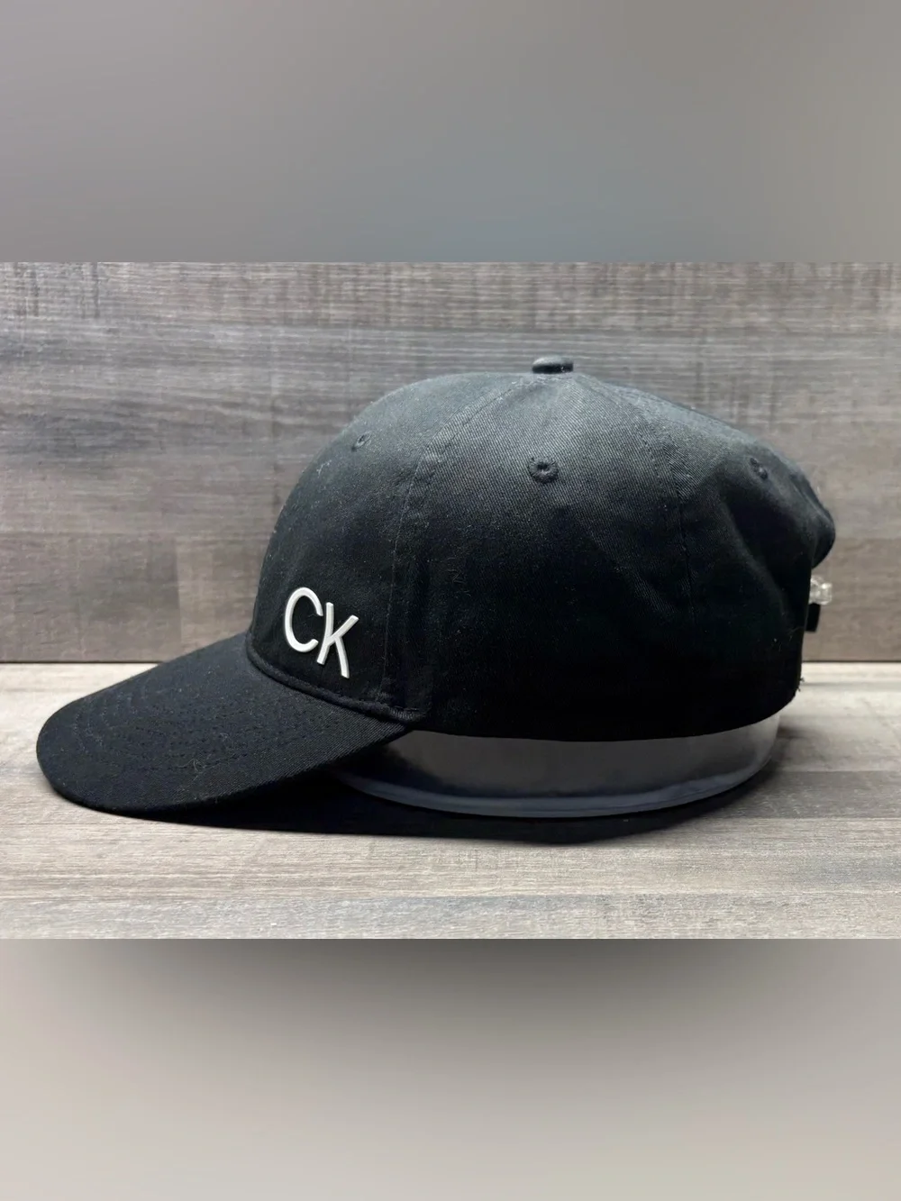Calvin Klein CK Black Adjustable Baseball Cap Hat Logo Strapback Adult